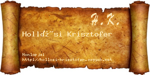 Hollósi Krisztofer névjegykártya